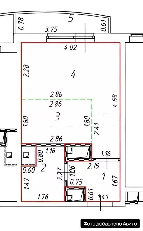 Студия Московская область, Лобня ул. Колычева, 7 (24.0 м) - Фото 2