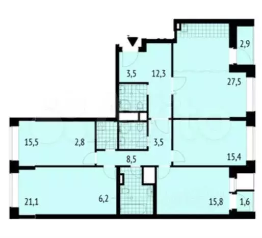 4-к. квартира, 134 м, 14/21 эт. - Фото 0