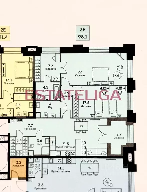 3-к кв. Москва ул. Архитектора Власова, 71к1 (98.1 м) - Фото 2
