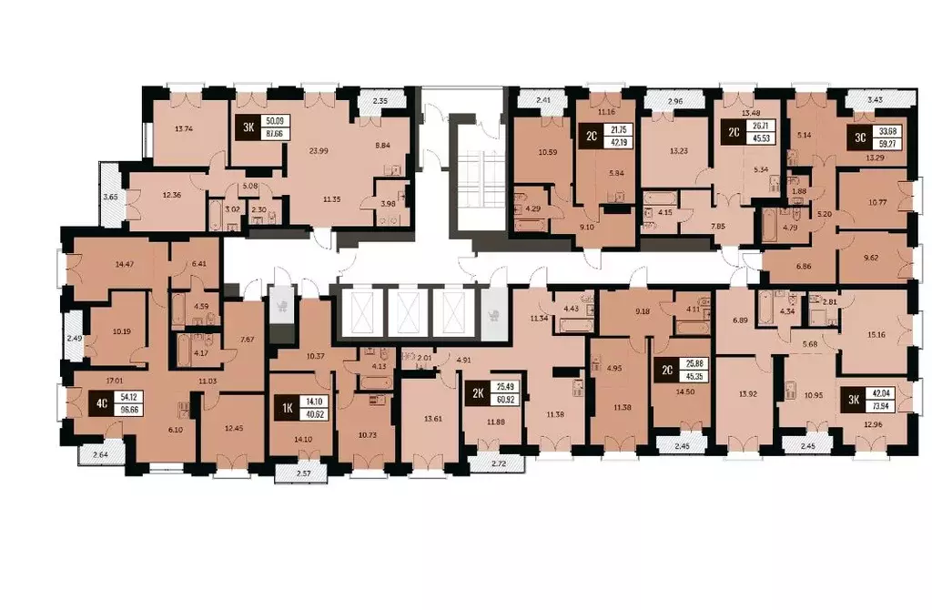 2-к кв. Новосибирская область, Новосибирск ул. Шевченко, 19/1к3 (42.2 ... - Фото 2