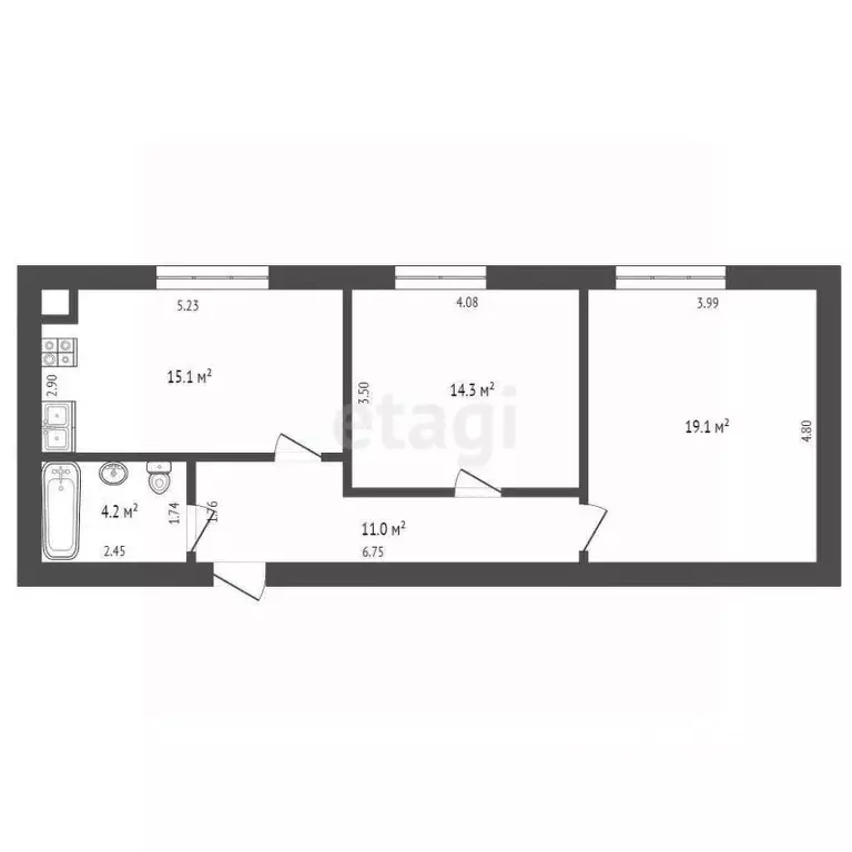 2-к кв. Ямало-Ненецкий АО, Тарко-Сале Пуровский район, ул. Тарасова, 2 ... - Фото 2