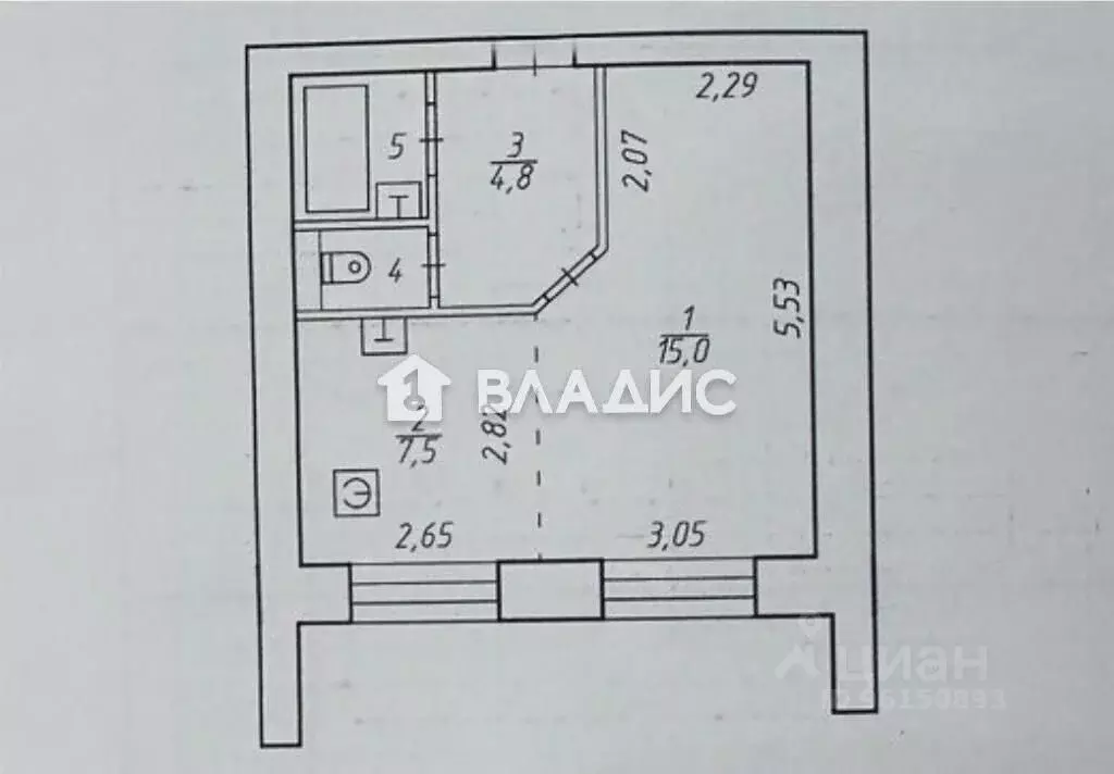 1-к кв. Карелия, Петрозаводск ул. Калинина, 73 (30.9 м) - Фото 1