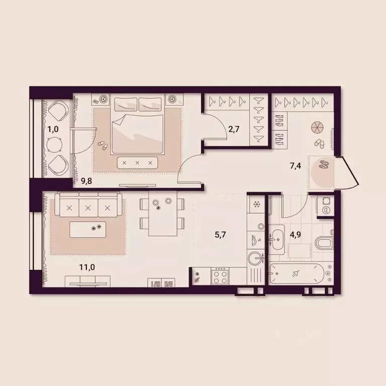 1-к кв. Приморский край, Артем ул. Куйбышева, 11А (42.52 м) - Фото 1