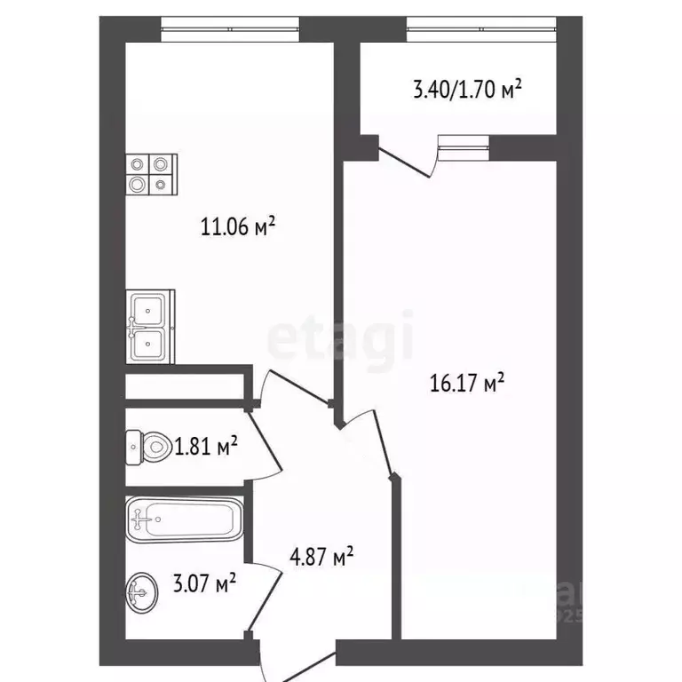 1-к кв. Крым, Симферопольский район, с. Мирное ул. Крымской Весны ... - Фото 1
