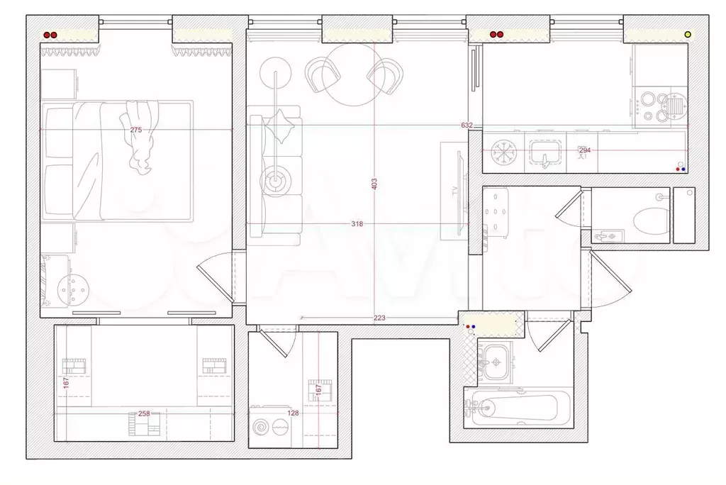 2-к. квартира, 45 м, 3/7 эт. - Фото 0