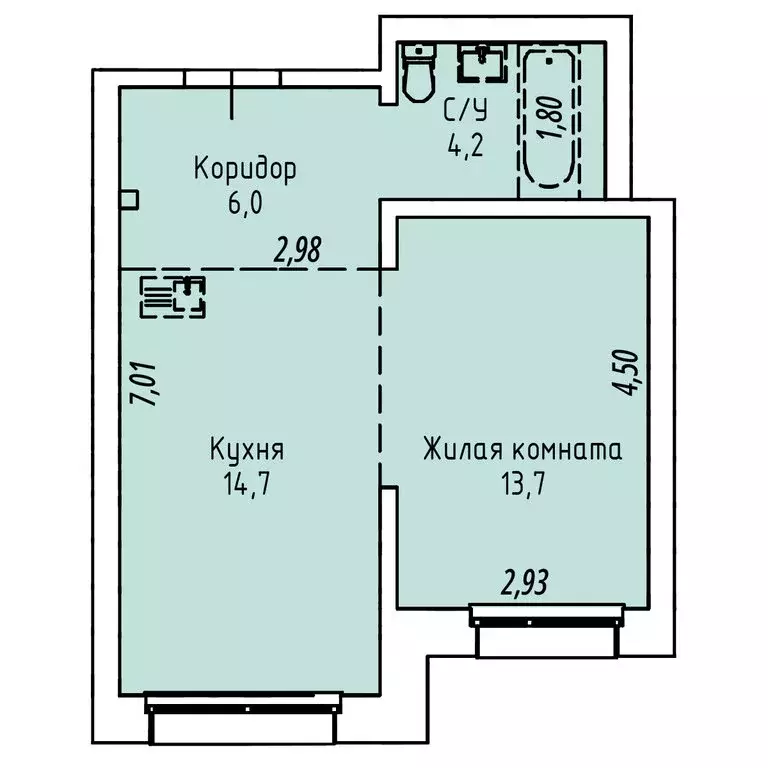 1-комнатная квартира: Иркутск, Култукская улица, 16 (38.6 м) - Фото 0