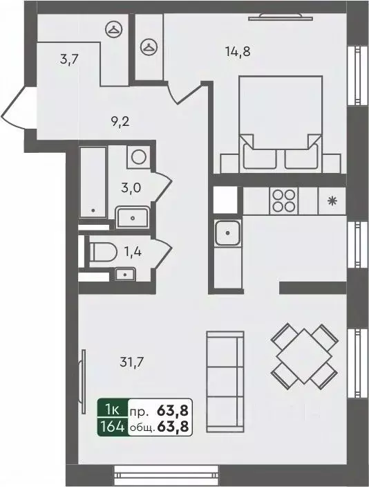 1-к кв. Курганская область, Курган Заозерный жилрайон, 6А мкр, 25/4 ... - Фото 0