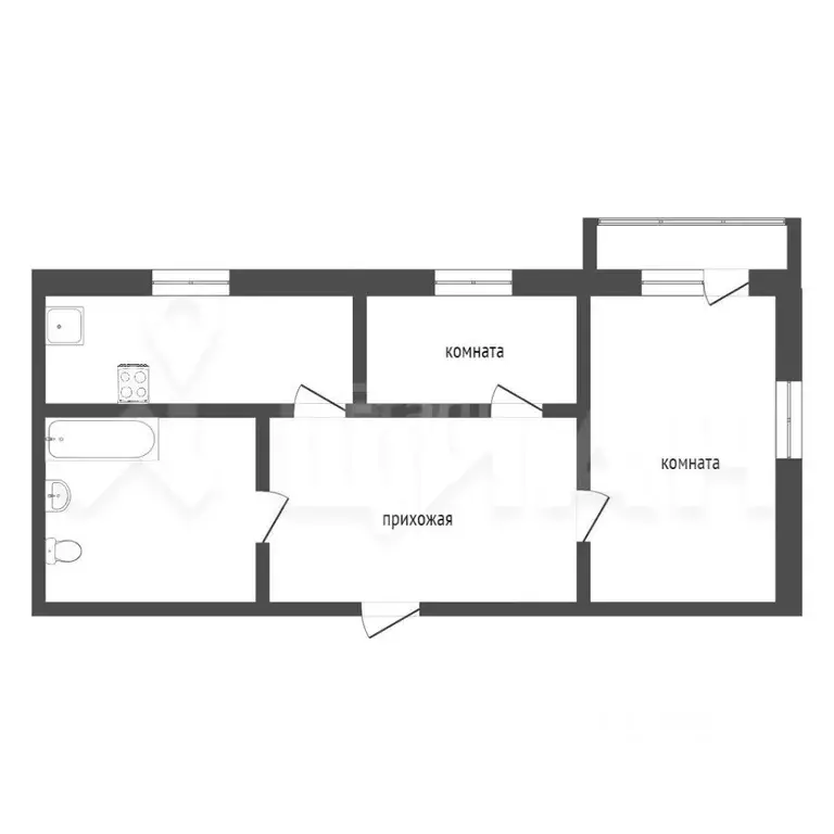 2-к кв. Кемеровская область, Новокузнецк ул. Кирова, 103 (43.0 м) - Фото 1