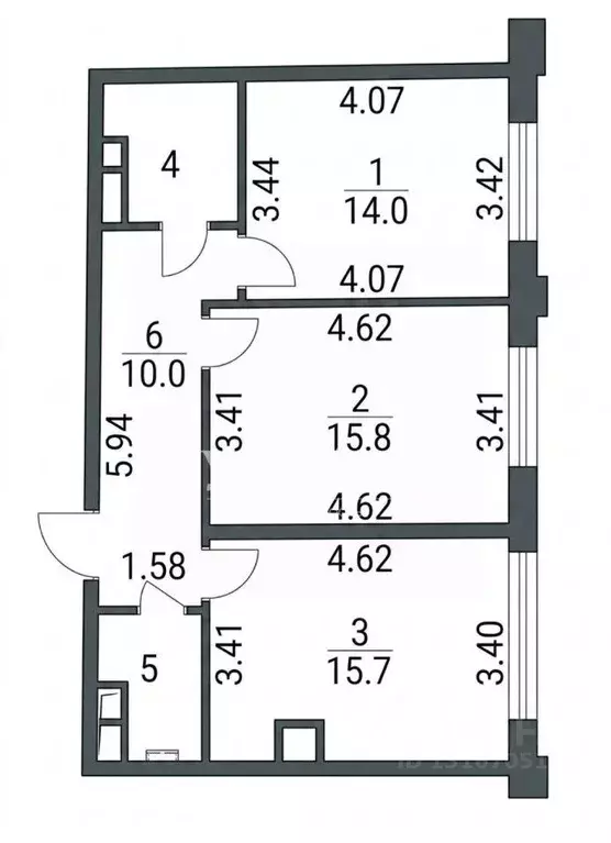 Квартира, 2 комнаты, 62.5 м - Фото 2