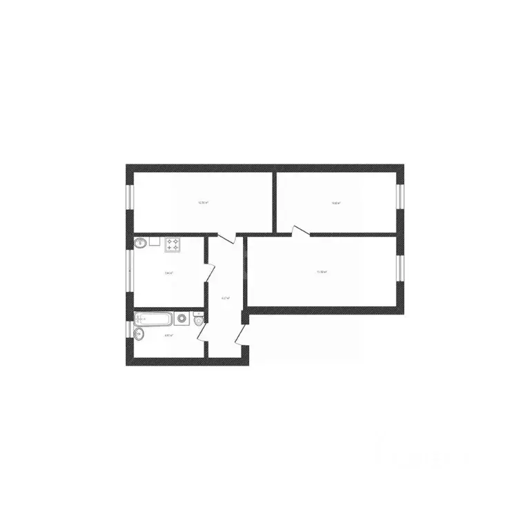 3-к кв. Смоленская область, Ельня Вокзальная ул., 10 (49.3 м) - Фото 2