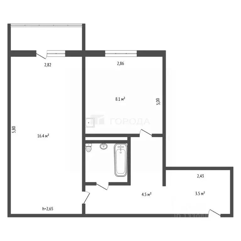 1-к кв. Кемеровская область, Новокузнецк Новобайдаевский мкр, ул. ... - Фото 2