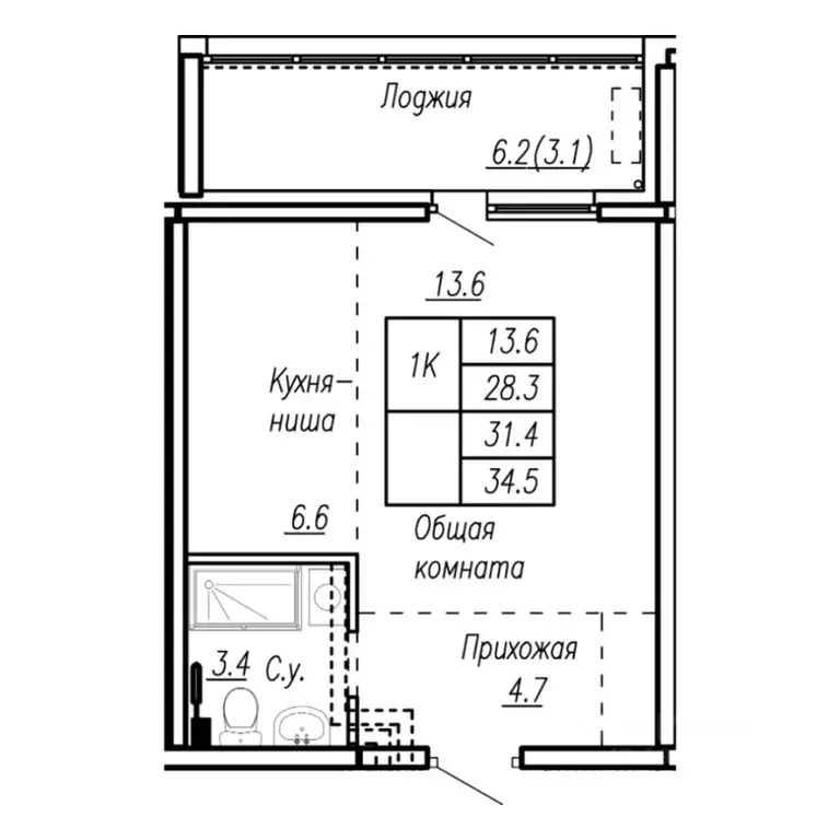 1-к кв. Алтайский край, Барнаул ул. Антона Петрова, 210Б (31.4 м) - Фото 0