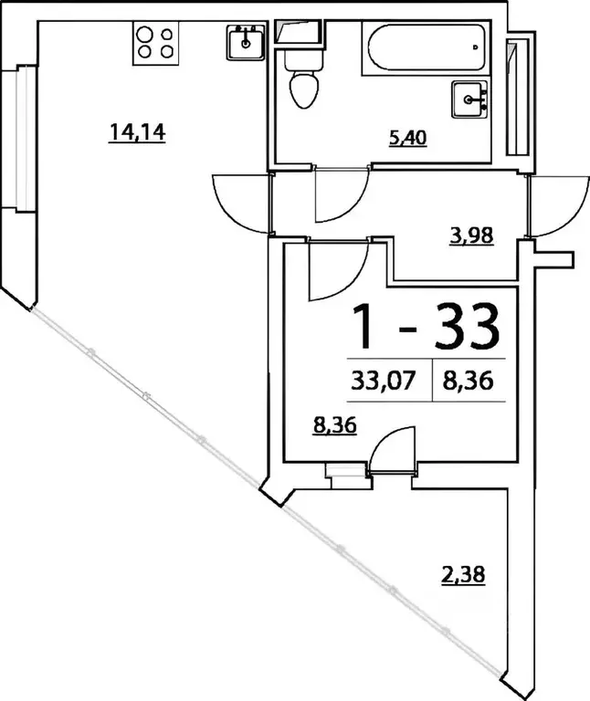1-к кв. Санкт-Петербург Планерная ул., 95к1 (34.0 м) - Фото 1