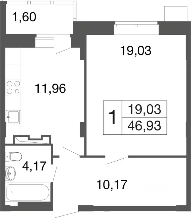 1-к кв. Московская область, Апрелевка Наро-Фоминский городской округ, ... - Фото 1