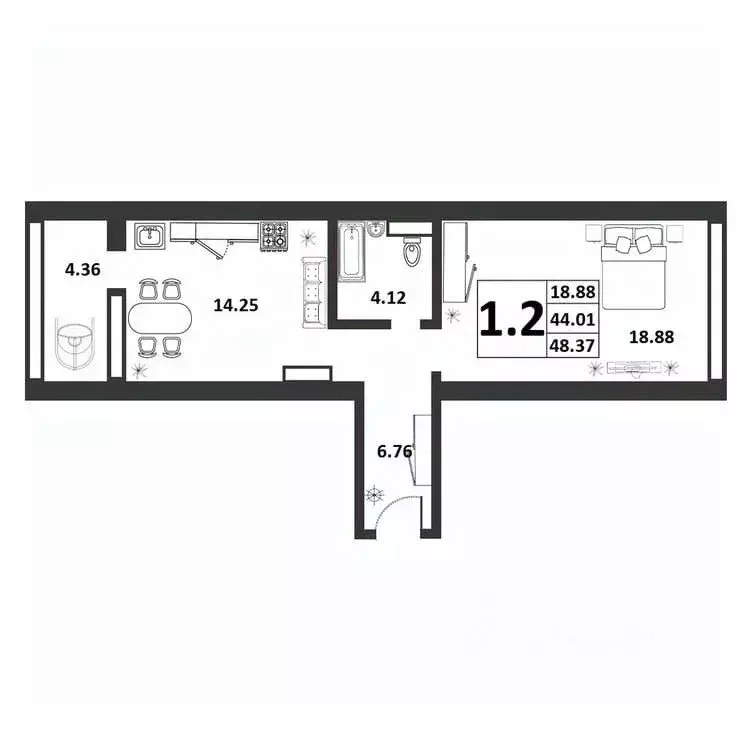 1-к кв. Новгородская область, Великий Новгород ул. Якова Павлова, 15 ... - Фото 1