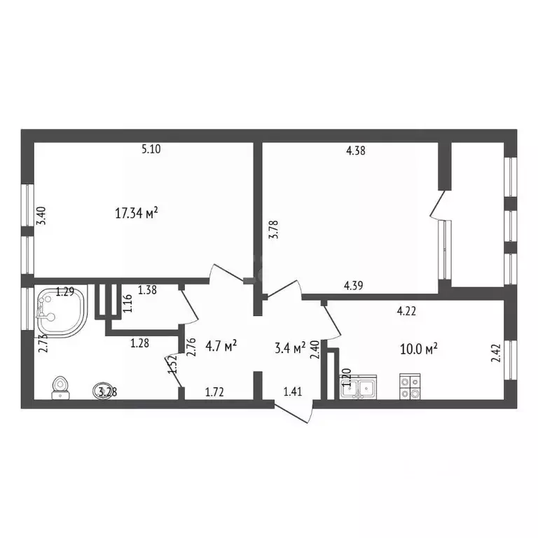 2-к кв. Севастополь ул. Комбрига Потапова, 21 (60.3 м) - Фото 2