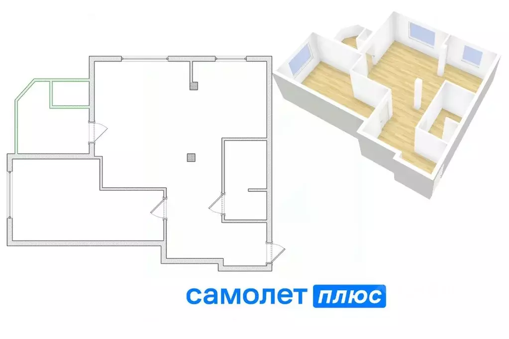 2-к кв. Кемеровская область, Кемерово ул. Дружбы, 3 (56.3 м) - Фото 1