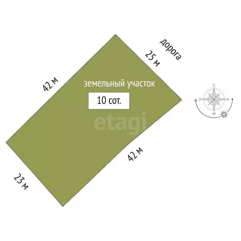 Участок в село Зиново, улица Победы (10 м) - Фото 1