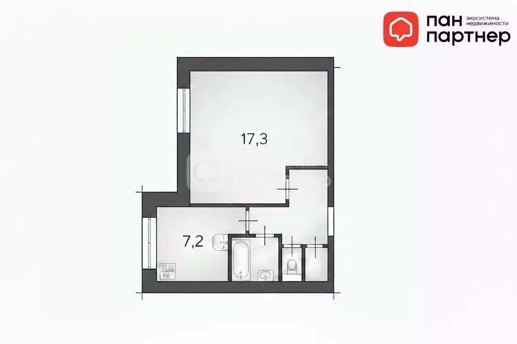 1-к кв. Санкт-Петербург ул. Академика Константинова, 12 (32.4 м) - Фото 2