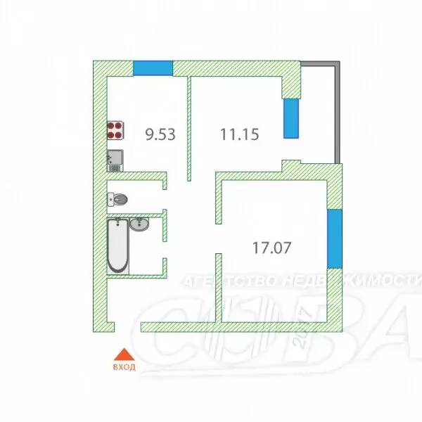 Квартира-студия: Тюмень, Широтная улица, 211к1 (56 м) - Фото 0