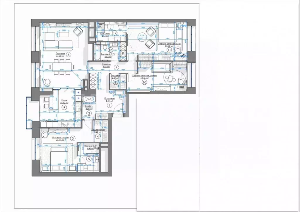 4-к кв. Москва Верхняя ул., 20к1 (172.0 м) - Фото 2