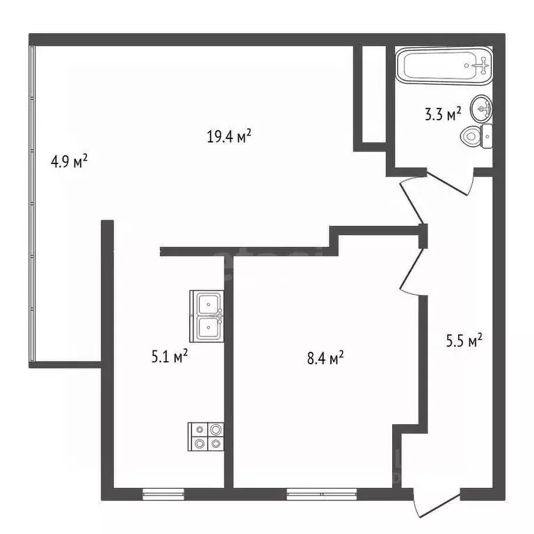 2-к кв. Севастополь Гагаринский муниципальный округ, ул. Военных ... - Фото 2