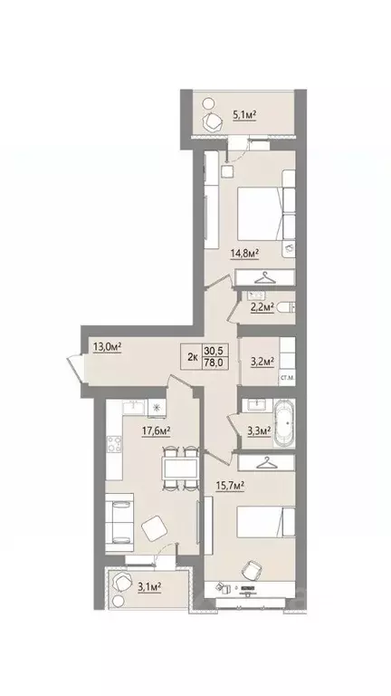 2-к кв. Воронежская область, Рамонский район, с. Ямное ул. Багратиона, ... - Фото 1