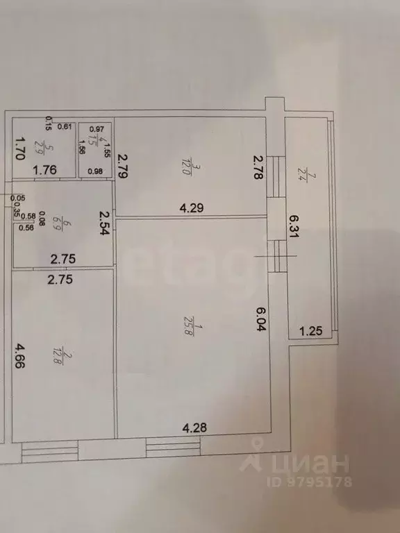 2-к кв. Татарстан, Казань ул. Сибгата Хакима, 7 (61.9 м) - Фото 1