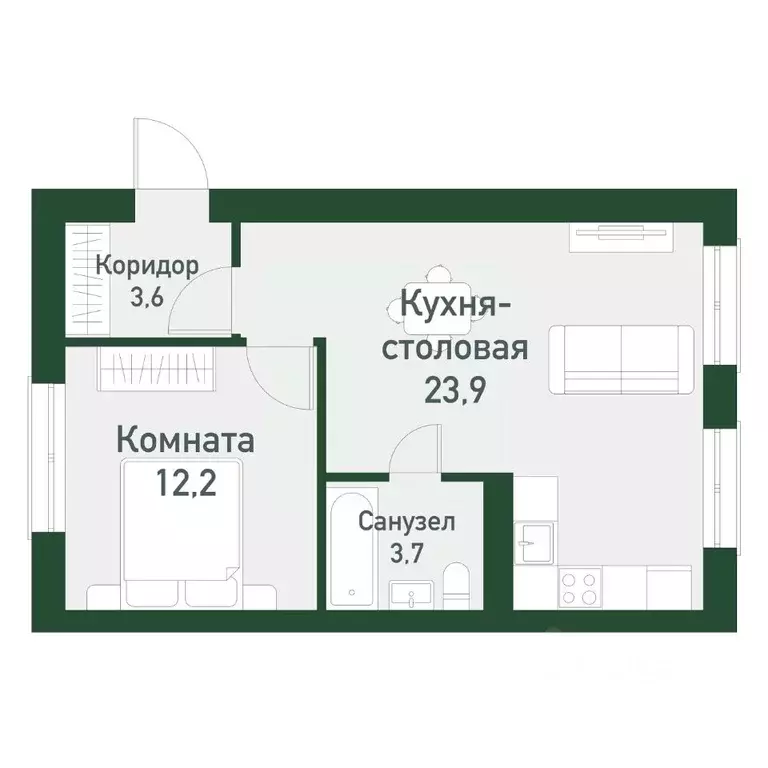 1-к кв. Челябинская область, Челябинский городской округ, пос. ... - Фото 0