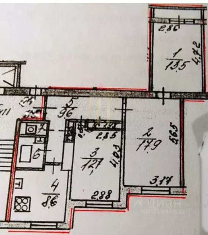 3-к кв. Санкт-Петербург просп. Маршала Жукова, 37К1 (67.0 м) - Фото 2