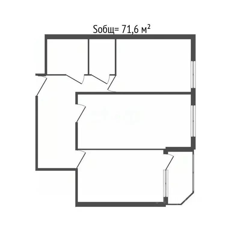 2-к кв. Брянская область, Брянск Мининская ул., 50 (71.6 м) - Фото 2