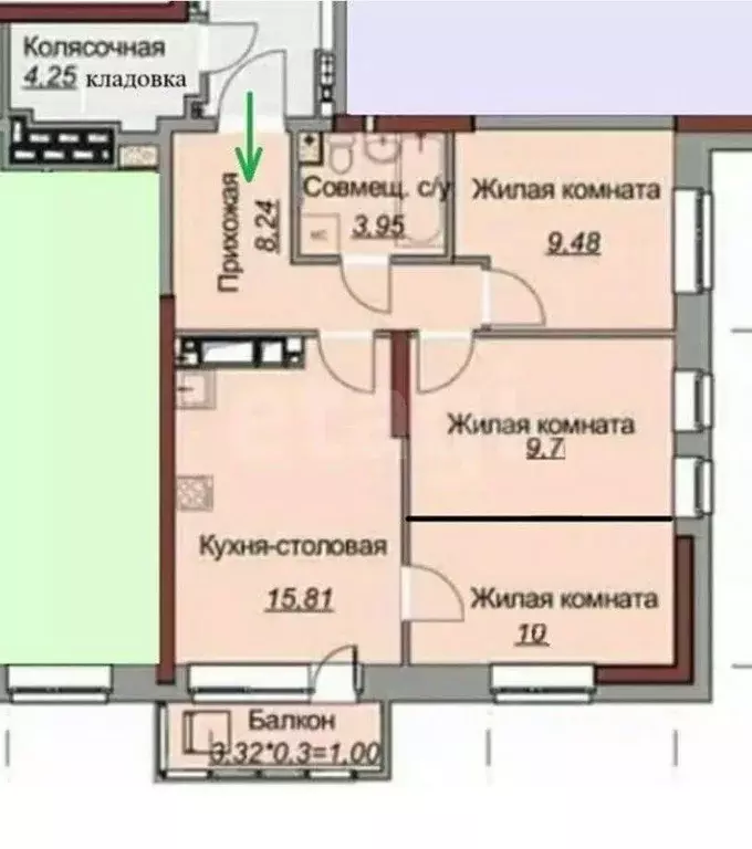 3-к кв. Удмуртия, Ижевск ул. 10 лет Октября, 73 (65.0 м) - Фото 2