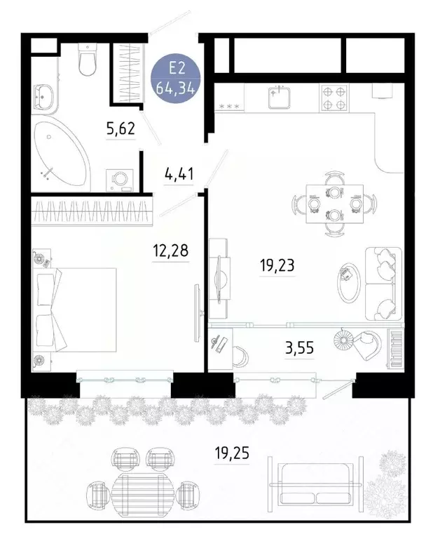 1-к кв. Рязанская область, Рязань ул. Ленинского Комсомола (64.34 м) - Фото 1