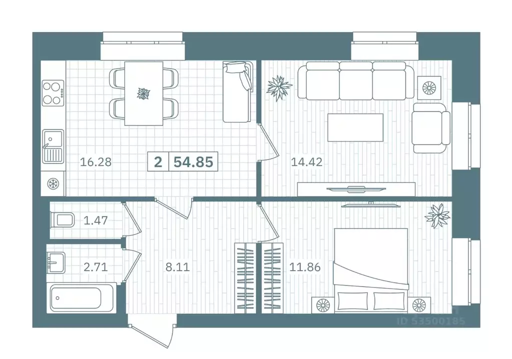 2-к кв. Ханты-Мансийский АО, Нефтеюганск 9А мкр, Прибрежный Парк жилой ... - Фото 1