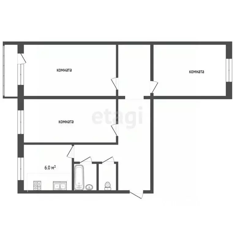 3-к кв. Москва 2-я Владимирская ул., 7 (54.0 м) - Фото 2