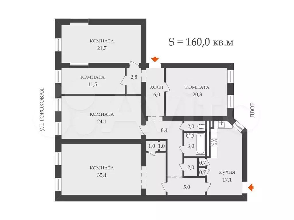 5-к. квартира, 160 м, 3/4 эт. - Фото 0
