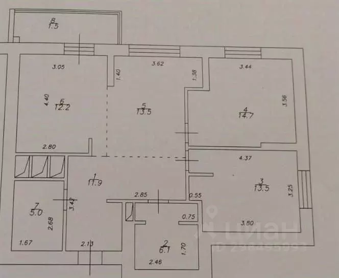 3-к кв. Татарстан, Казань ул. Академика Завойского, 21Бк1 (76.6 м) - Фото 1