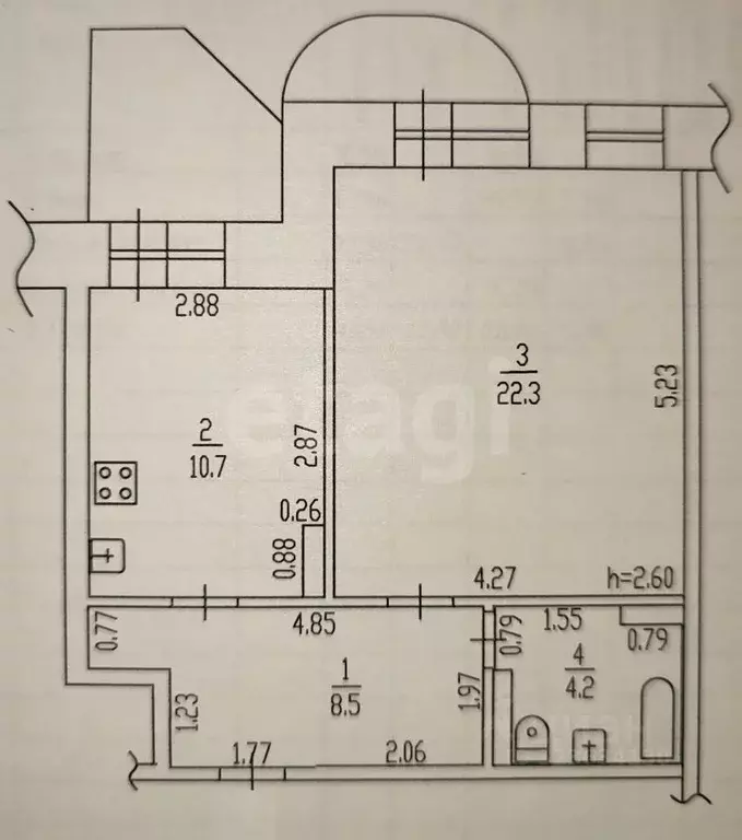 1-к кв. Алтайский край, Барнаул ул. Попова, 98А (45.7 м) - Фото 1