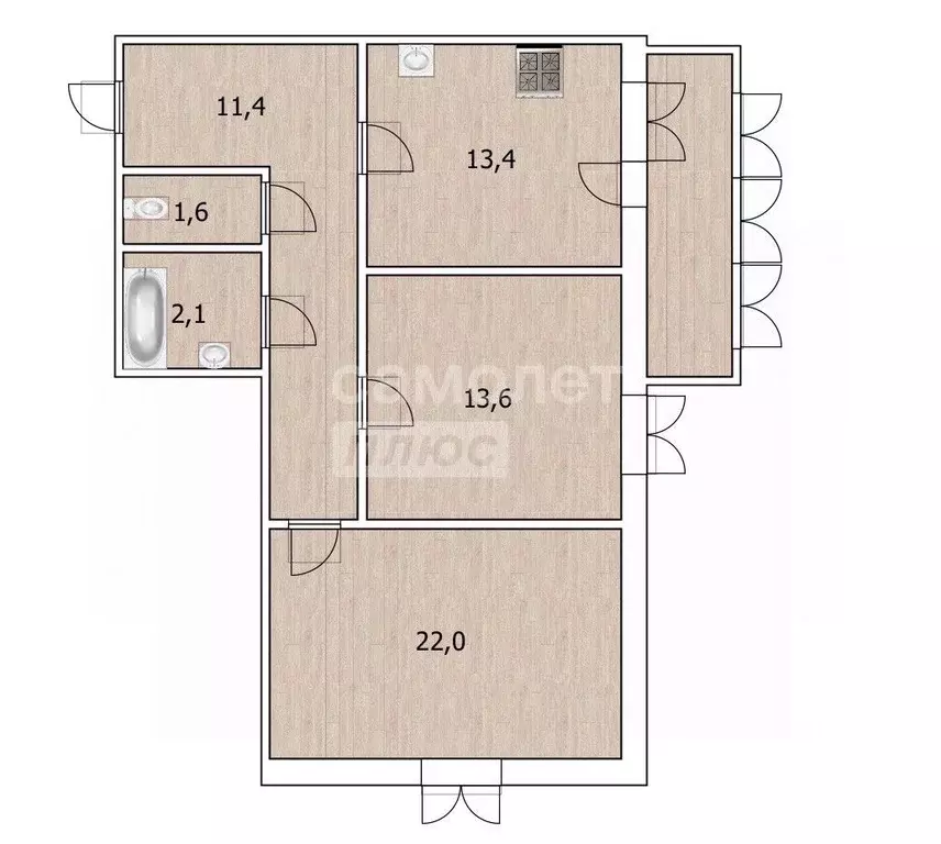 2-к кв. Тюменская область, Тюмень Широтная ул., 189 (62.1 м) - Фото 2