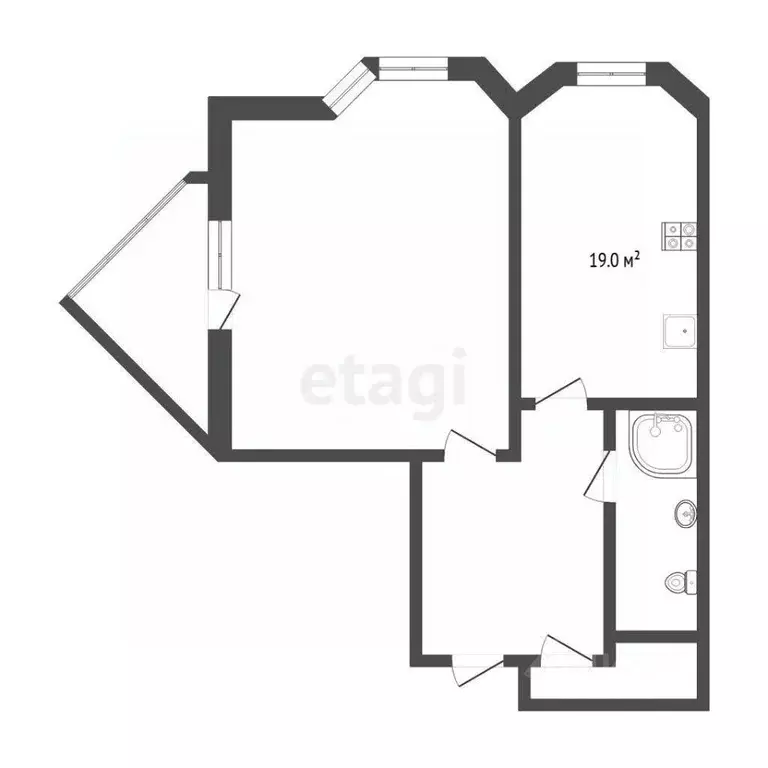 1-к кв. Тюменская область, Тюмень ул. Самарцева, 8 (50.6 м) - Фото 2