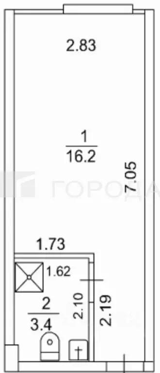 Студия Алтайский край, Барнаул просп. Калинина, 15 (19.6 м) - Фото 2