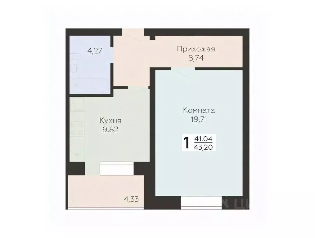 1-к кв. Орловская область, Орел ул. Панчука, 83Б (45.31 м) - Фото 0