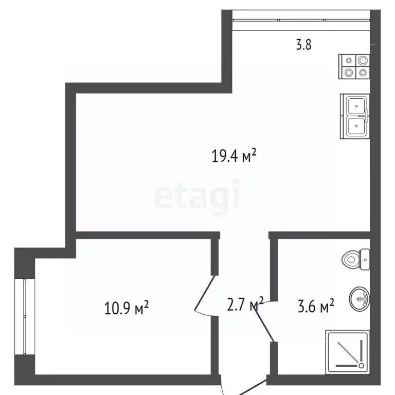 1-к кв. Краснодарский край, Анапа Таманская ул., 121к12 (40.0 м) - Фото 2