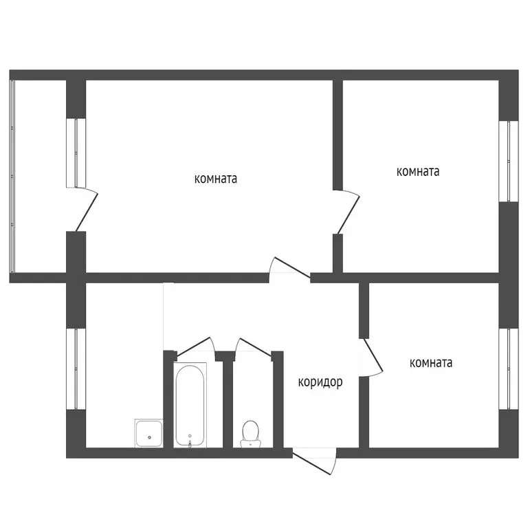 3-комнатная квартира: Ирбит, улица Мальгина, 47 (59 м) - Фото 0
