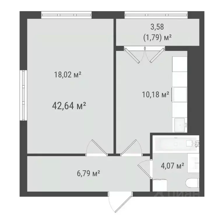 1-к кв. Сахалинская область, Южно-Сахалинск Хомутово п/р,  (40.85 м) - Фото 0