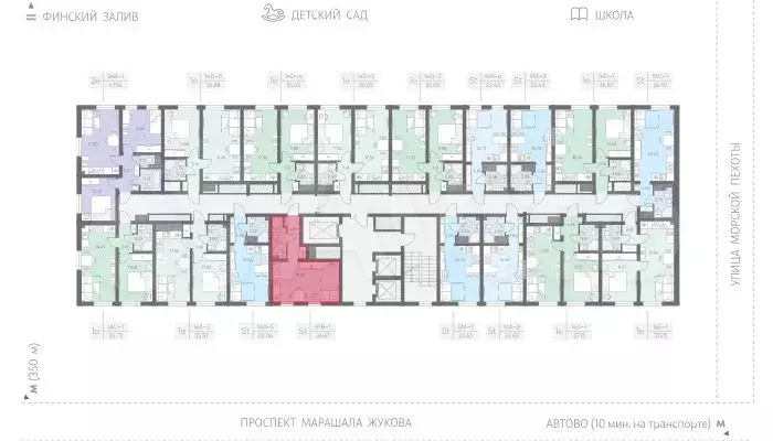 Квартира-студия, 26,5 м, 6/23 эт. - Фото 1