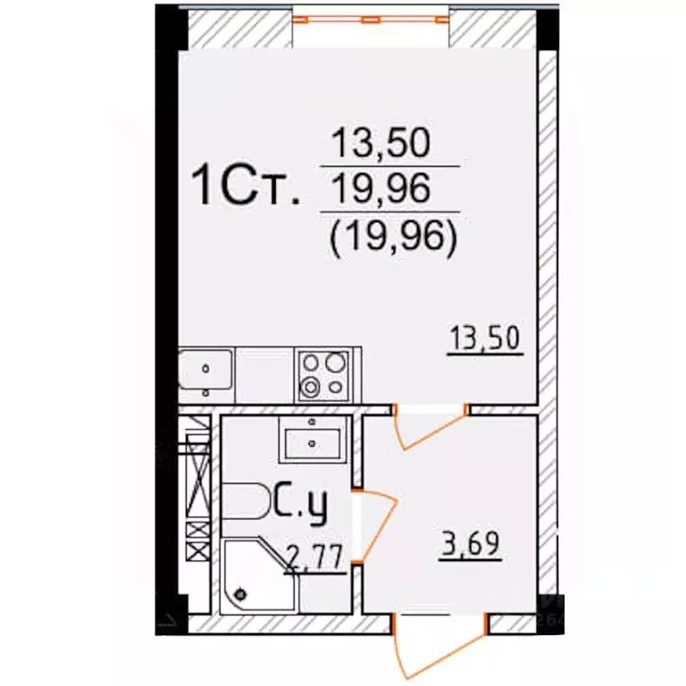 Студия Дагестан, Дербент ул. Графа Воронцова, 78скА-5 (19.96 м) - Фото 1