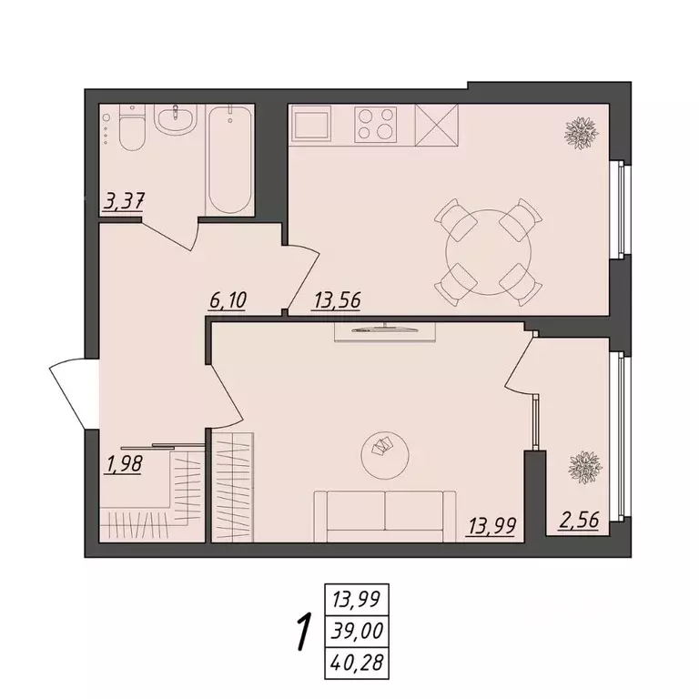 1-к кв. Волгоградская область, Волгоград ул. Алехина, 7к7 (40.28 м) - Фото 0