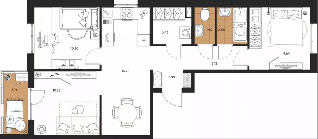 3-к кв. Сахалинская область, Южно-Сахалинск ул. Имени Б.П. Полевого, 5 ... - Фото 1