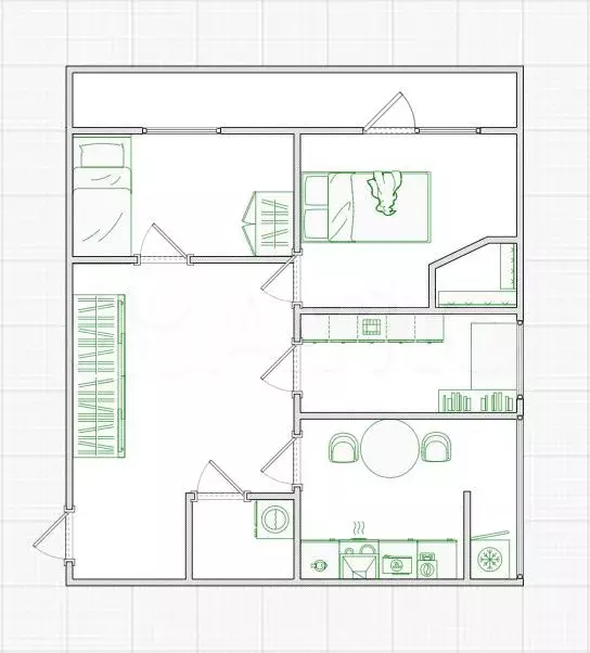 3-к. квартира, 70 м, 4/4 эт. - Фото 0